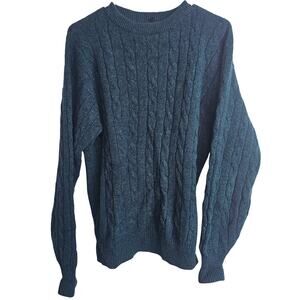 Y2K Vintage Abercrombie & Fitch Mens Wool Cable Knit Fisherman Sweater L Preppy